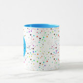 Kleurrijke stippen gepersonaliseerd mug mok (Midden)