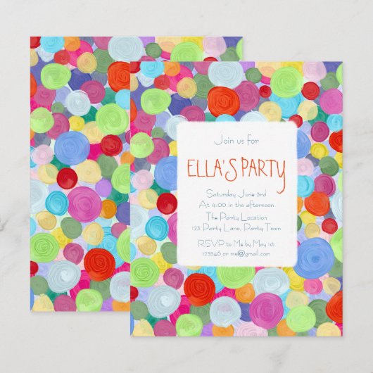 Kleurrijke stippen kaart (Voorkant / Achterkant)