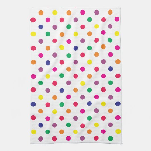 Kleurrijke Stippen Keukenhanddoek (Verticaal)