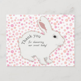 Kleurrijke Stippen Konijn Baby Shower Bedankt Briefkaart