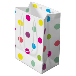Kleurrijke Stippen Medium Cadeauzakje