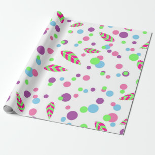 kleurrijke stippen met cadeauomslag cadeaupapier