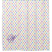 Kleurrijke Stippen met Monogram Douchegordijn (Voorkant)