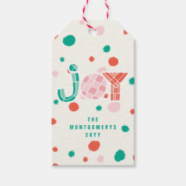 Kleurrijke Stippen Moderne Geometrische Vormgeving Cadeaulabel