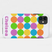 Kleurrijke Stippen Naam 1980s Stijl iPhone Case (Achterkant (horizontaal))
