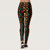 Kleurrijke Stippen op Black Mid Century Modern Ret Leggings (Achterkant)