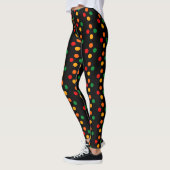 Kleurrijke Stippen op Black Mid Century Modern Ret Leggings (Links)