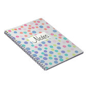 Kleurrijke stippen op grijs notitieboek (Rechterzijde)