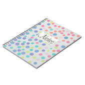 Kleurrijke stippen op grijs notitieboek (Linkerzijde)