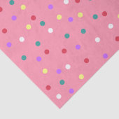 Kleurrijke Stippen op Roze Tissuepapier (Detail)
