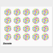 Kleurrijke Stippen Ronde Sticker (Vel)