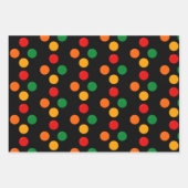 Kleurrijke Stippen & Strepen Patroon met Naam Kers Inpakpapier Vel (Voorkant 2)