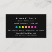 Kleurrijke Stippen tegen Black Corporate Chic Visitekaartje (Voorkant)