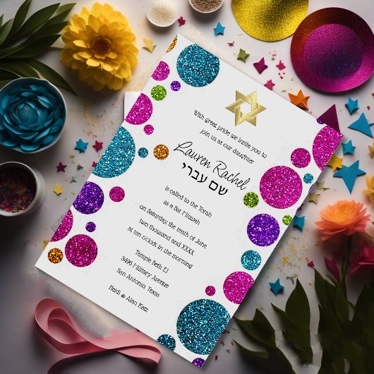 Kleurrijke Stippen van de glitterij op om het even Kaart