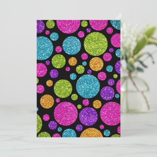 Kleurrijke Stippen van de glitterij op om het even Kaart (Staand voorkant)