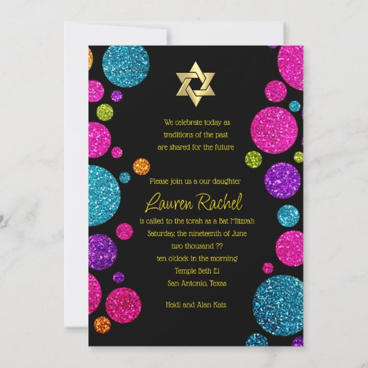 Kleurrijke Stippen van de glitterij op om het even Kaart (Achterkant)