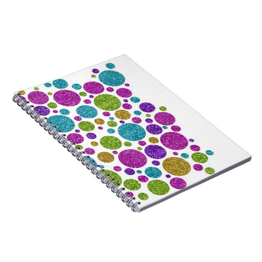 Kleurrijke Stippen van de glitterij op om het even Notitieboek (Rechterzijde)