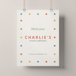 Kleurrijke Stippen Verjaardagsfeest 18x24 Welkomst Poster