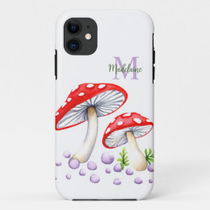 Kleurrijke Stippen Waterverf Paddenstoelen Monogra Case-Mate iPhone Case