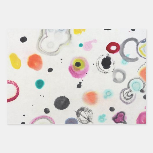 Kleurrijke Stippen Wrapping Paper Flat Sheet Set v (Voorkant 2)