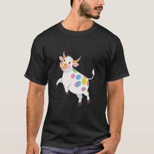 Kleurrijke Stippenkoe voor Dierenliefhebbers T-shirt