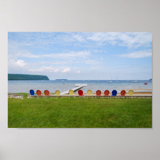 Kleurrijke Stoelen, Door County, Wisconsin Poster