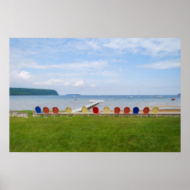 Kleurrijke Stoelen, Door County, Wisconsin Poster