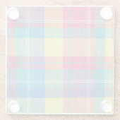 Kleurrijke stof geruite, doek textuur. glazen onderzetter (Achterkant)