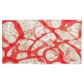 Kleurrijke stof ontwerp met een rode en gouden pa kussensloop (Voorkant-Links)