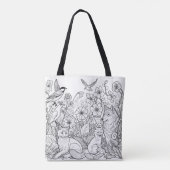 Kleurrijke Stof Potlood Art op Kleuren Tote Bag (Achterkant)