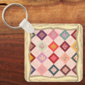 Kleurrijke Stoffen Patroon Sleutelhanger (Voorkant)