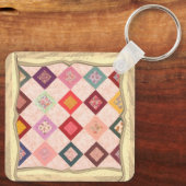 Kleurrijke Stoffen Patroon Sleutelhanger (Achterkant)