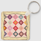 Kleurrijke Stoffen Patroon Sleutelhanger (Achterkant)