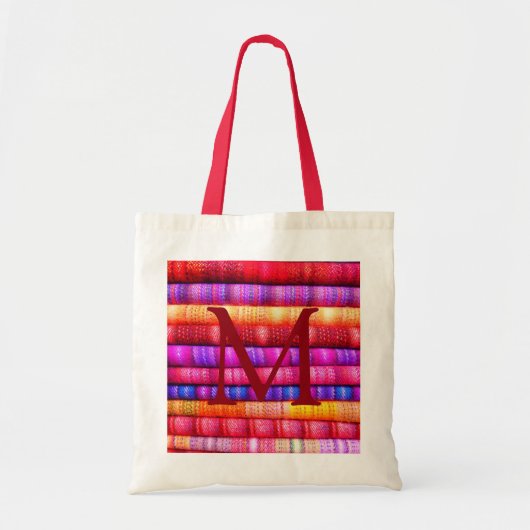 Kleurrijke Stoffen Textielrollen Tote Bag (Voorkant)