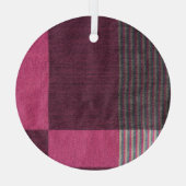 Kleurrijke Stoffenoppervlakte: Hoogste Uitzicht. Glas Ornament (Achterkant)