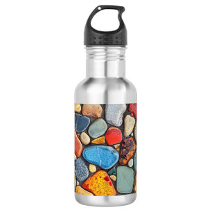 Kleurrijke stonen waterfles
