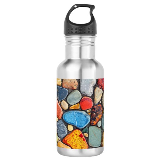 Kleurrijke stonen waterfles  (Voorkant)