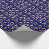 Kleurrijke  stoomtrein cadeaupapier (Hoek)