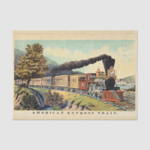 Kleurrijke Stoomtrein Kunst, Briefkaart Tissuepapier