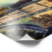 Kleurrijke  Stoomtrein Kunst, Briefkaart vs 2 Foto Afdruk (Hoek)