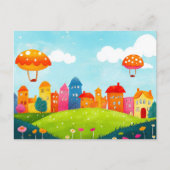 Kleurrijke Storybook Village Briefkaart (Voorkant)