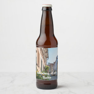 Kleurrijke straat in Rothenburg ob der Tauber Bier Etiket