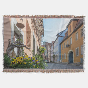 Kleurrijke straat in Rothenburg ob der Tauber Deken