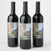 Kleurrijke straat in Rothenburg ob der Tauber Wijn Etiket (Flessen)