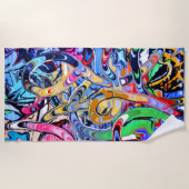 Kleurrijke straat stijl graffiti strand handdoek (Voorkant)
