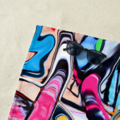 Kleurrijke straat stijl graffiti strand handdoek (In situ)