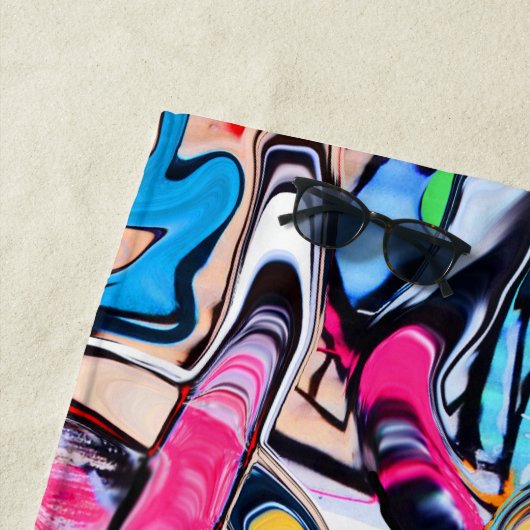 Kleurrijke straat stijl graffiti strand handdoek (In situ)