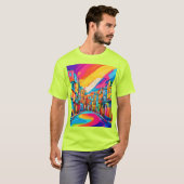 Kleurrijke Straat Vibes T-shirt (Voorkant volledig)