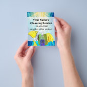 Kleurrijke Stralen Custom Schoonmaakbedrijf Busine Flyer (Hand)