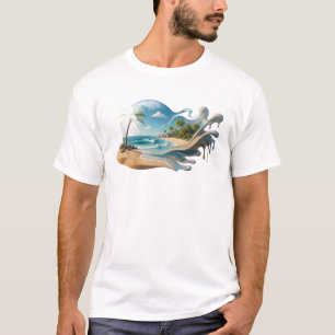 Kleurrijke strand abstracte modeprint t-shirt